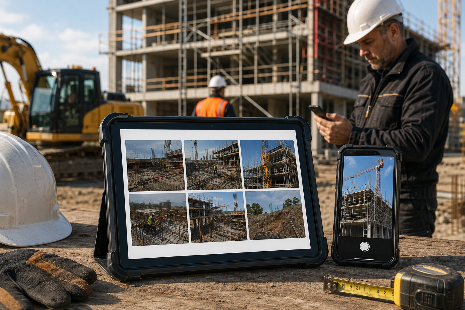 Bautagebuch — Smartphone-App mit Foto, Notizen, Mängel-Liste pro Bauphase