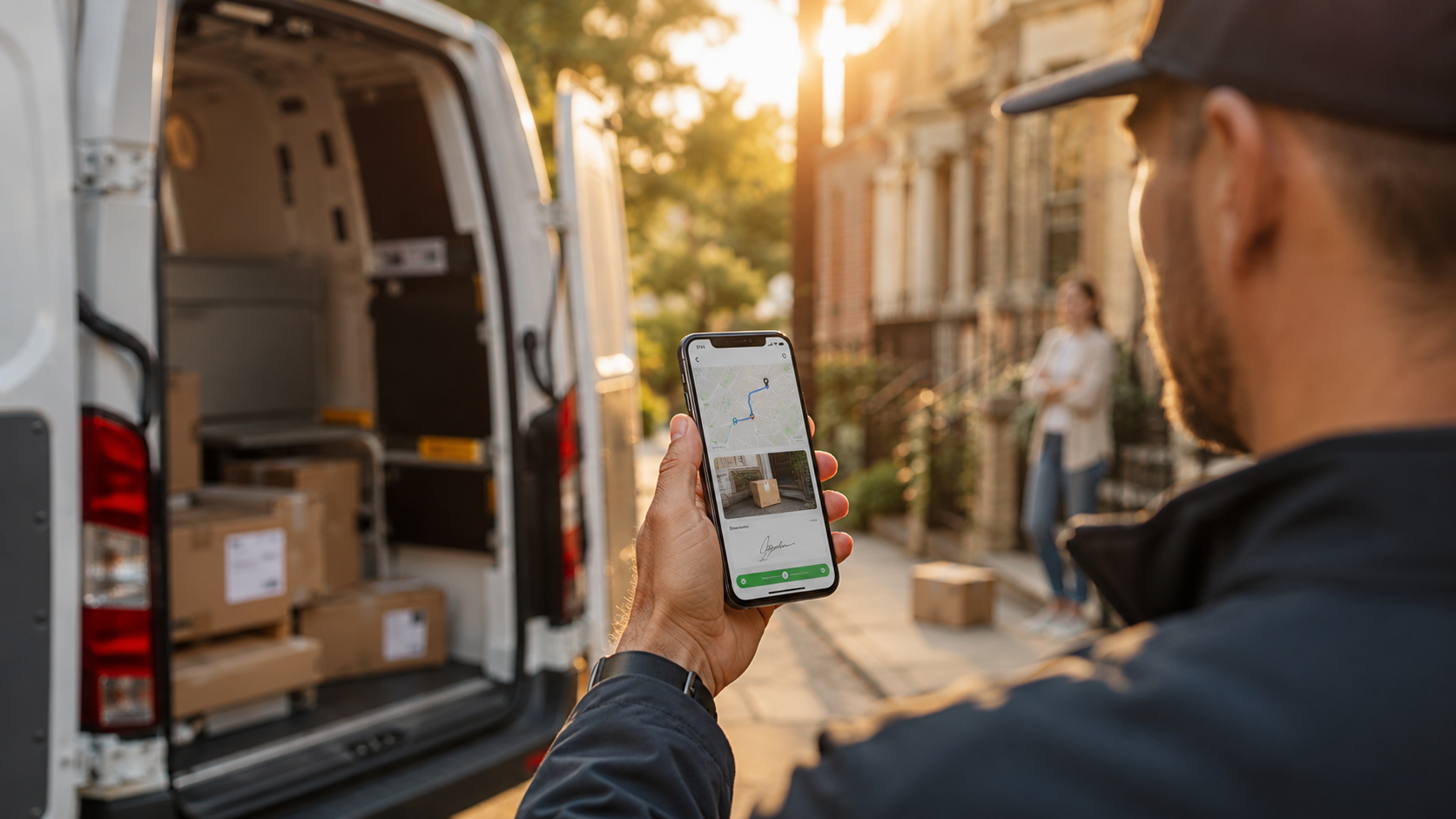 Fahrer-App — Tagestour mit Navigation, Foto-Beleg bei Übergabe, Unterschrift digital