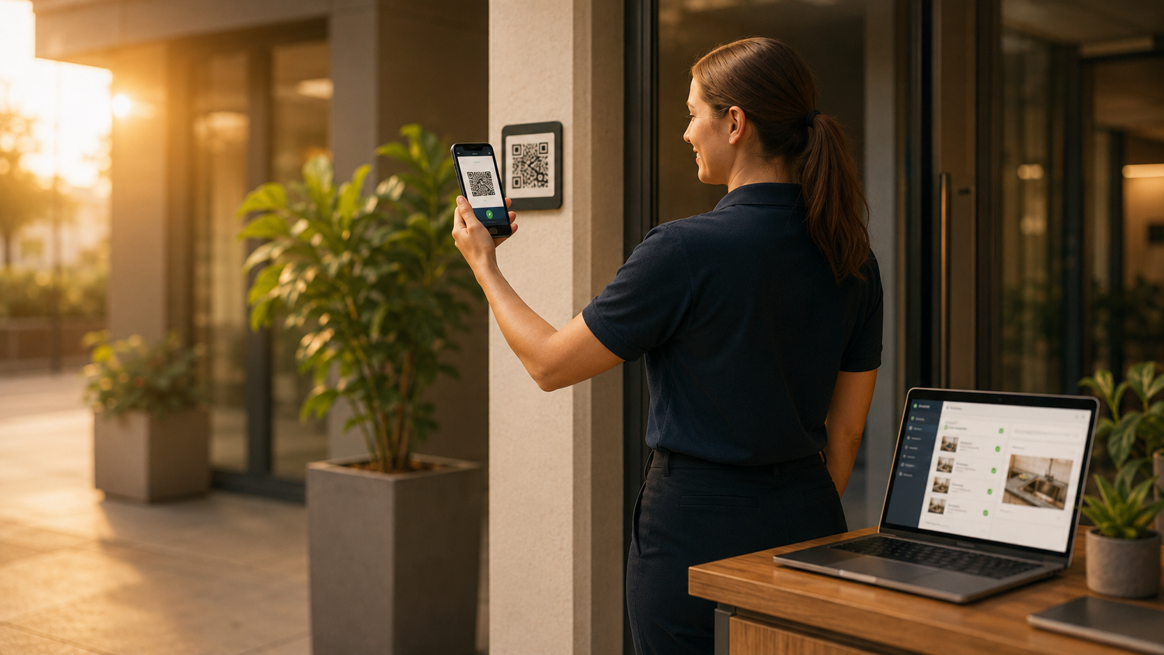 Mitarbeiter-App — QR scannen am Objekt, Aufgaben-Liste, Foto-Doku, Stempeln, Unterschrift